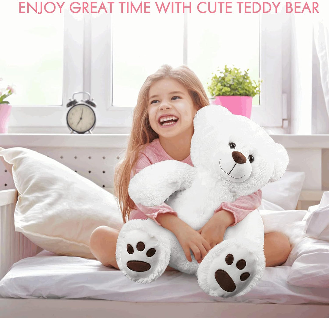LotFancy Teddybär Kuscheltier 50cm, Plüschtier Stofftier Teddy, Süsses Geschenk für Kinder Mädchen F