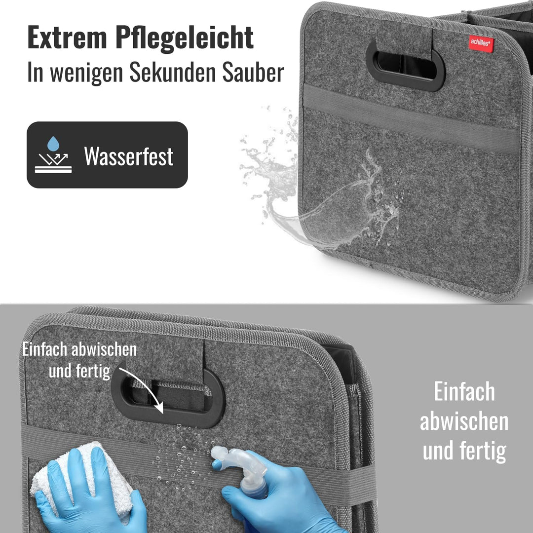 Achilles Auto-Faltbox XL - Kofferraumtasche Mit Grossem Stauraum - Grosse Filz-Einkaufstasche - Aufb
