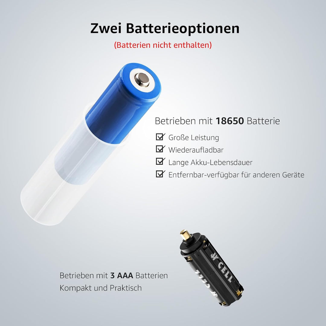 Lepro LED Taschenlampe, LE2050 Extrem Hell, mit Clip, Zoombare Handlampe mit 5 Modi, Wasserdichte Fl