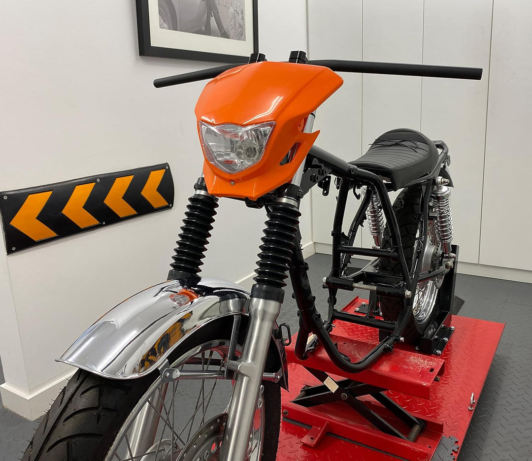 Alchemy Parts Motorrad Scheinwerfer - Supermoto & Streetfighter - Orange - 12V 35W
