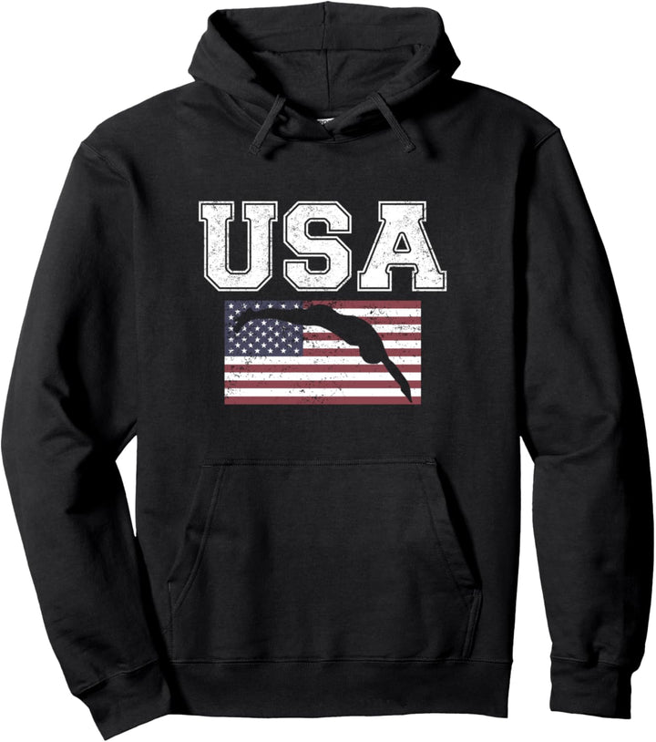 USA Swimming Shirt - US Swim Aquatic Sport Athlete Team Pullover Hoodie