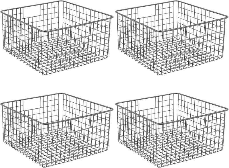 mDesign 4er-Set Allzweckkorb aus Metalldraht – flexibler Aufbewahrungskorb für die Küche, Vorratskam