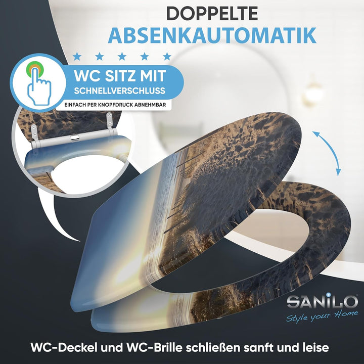 Sanilo WC Sitz mit Absenkautomatik, viele neue Toilettendeckel zur Auswahl, hochwertige Oberfläche,