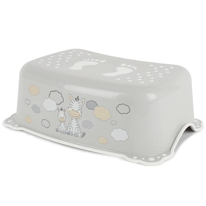 Bieco Kinder Tritthocker Zebra, Anti Rutsch Funktion | einstufig, Höhe 14cm | Grösse 42x28cm |Tritth