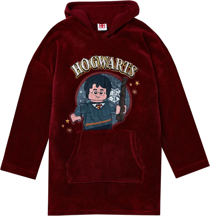 LEGO Harry Potter Kinder Übergrosser Fleece-Lounge-Kapuzenpullover Rot Einheitsgrösse