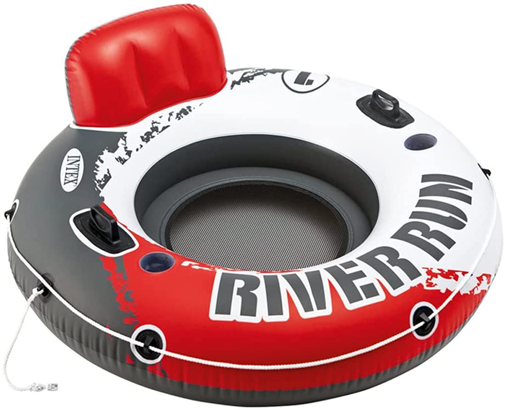 Intex 56825EU - Aufblasbarer Schwimmring River Run, Vinyl, Mehrfarbig, 135 cm Rotes Rad Einzelbett,