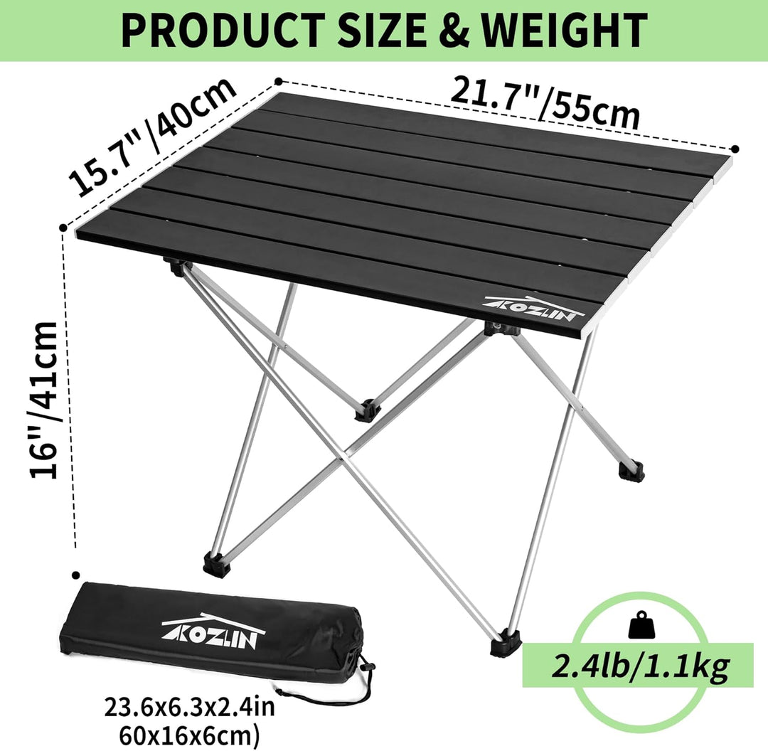 Campingtisch Klappbar, Klapptisch Camping, Tragbarer Picknicktisch Faltbar, Kleiner Aluminium-Klappt