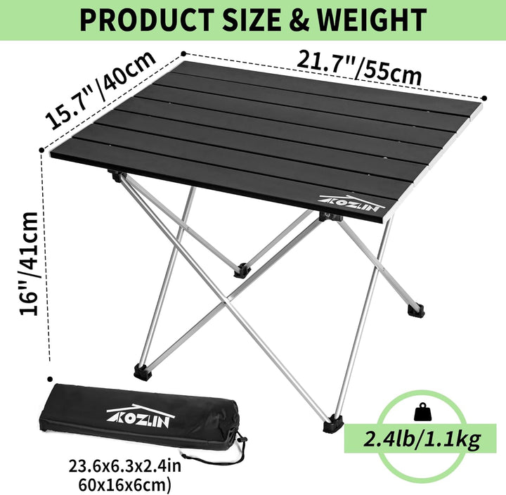 Campingtisch Klappbar, Klapptisch Camping, Tragbarer Picknicktisch Faltbar, Kleiner Aluminium-Klappt