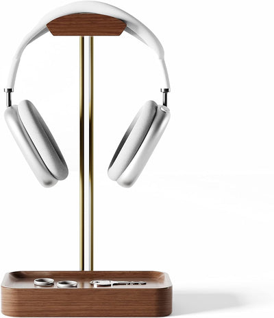 Raico Kopfhörerständer mit Tablettbasis, Walnussholz, Headset-Halter, Premium-Alternative von Grovem
