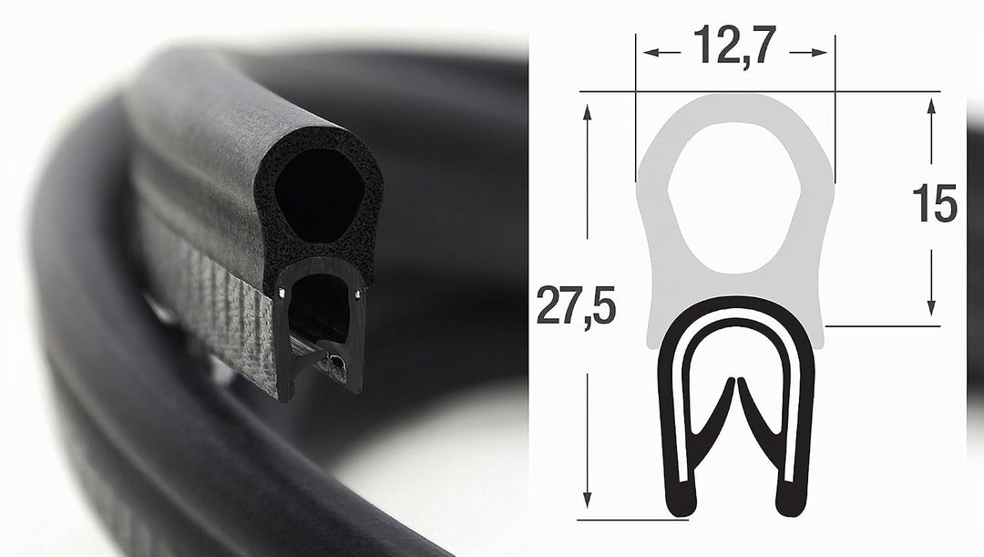 DO7 Dichtungsprofil von SMI-Kantenschutzprofi - Klemmprofil aus Weich-PVC - Klemmbereich 1-4 mm - Di