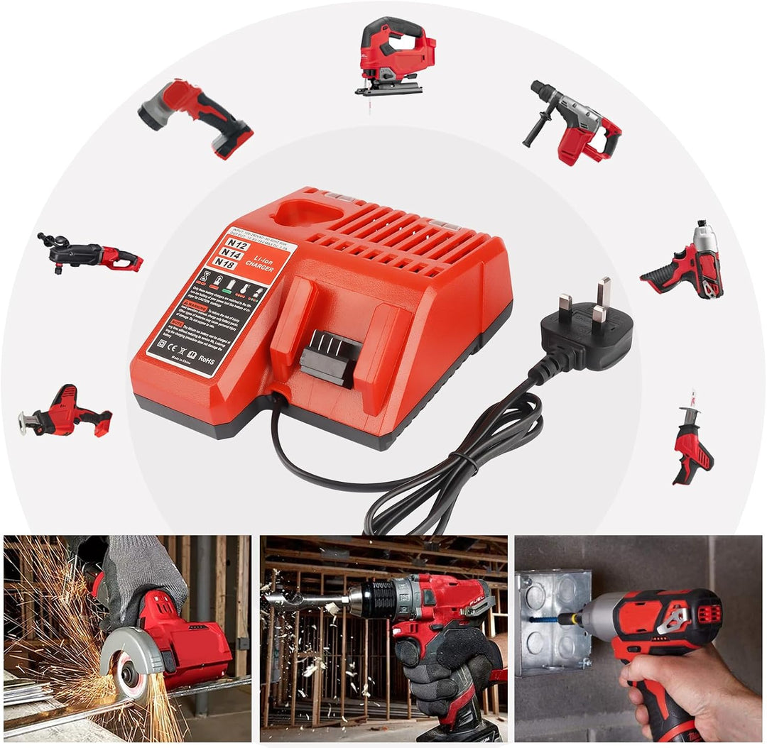 Waitley M12 &amp; M18 Ladegerät für Milwaukee M18 M12 akku