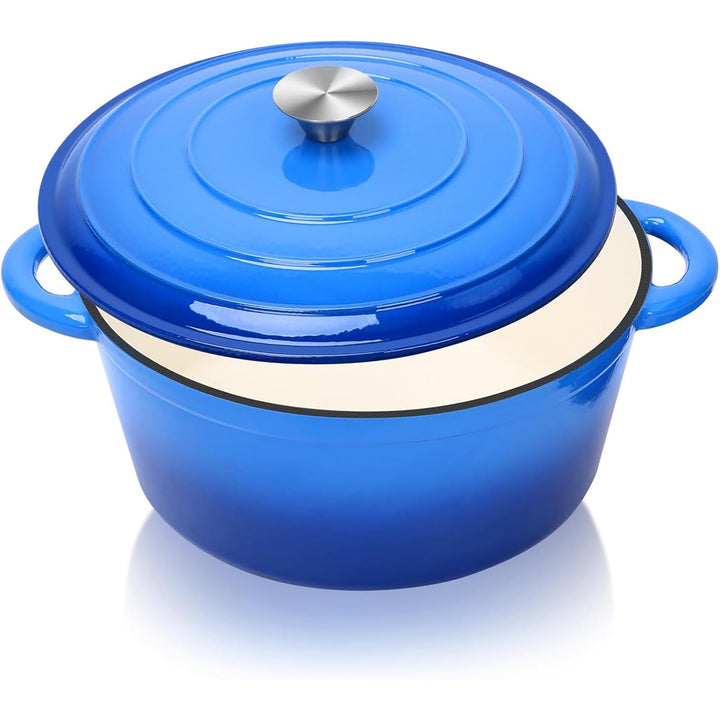 Ø28cm Emaille Gusseisen Schmortopf mit Deckel,Dutch Oven für Zuhause, Küche, Gusseisen Bräter für al