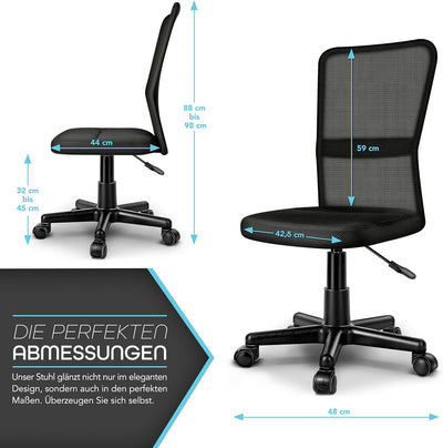 TRESKO Bürostuhl Schreibtischstuhl Drehstuhl, erhätlich in 7 Farbvarianten, mit Kunststoff-Leichtlau