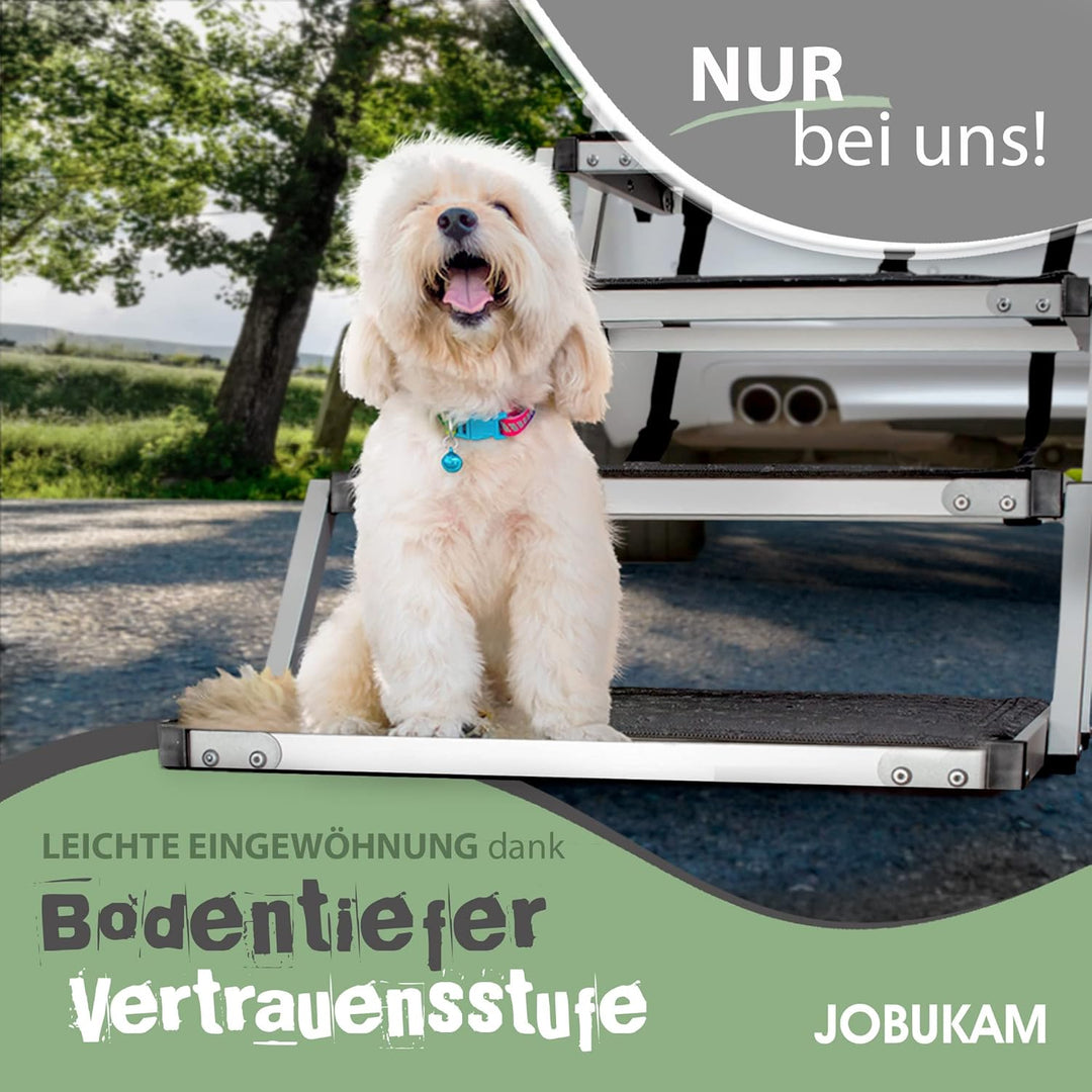 JOBUKAM Hundetreppe Auto 80cm - Extra Stabile 6 Stufen Hundeleiter bis 70kg - Faltbare Hundetreppe f