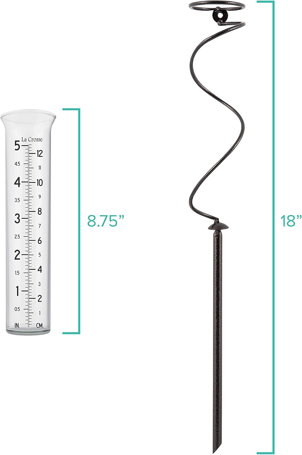 La Crosse 704-08967-INT Regenmesser aus Glas, 12,7 cm, Braun, Braun