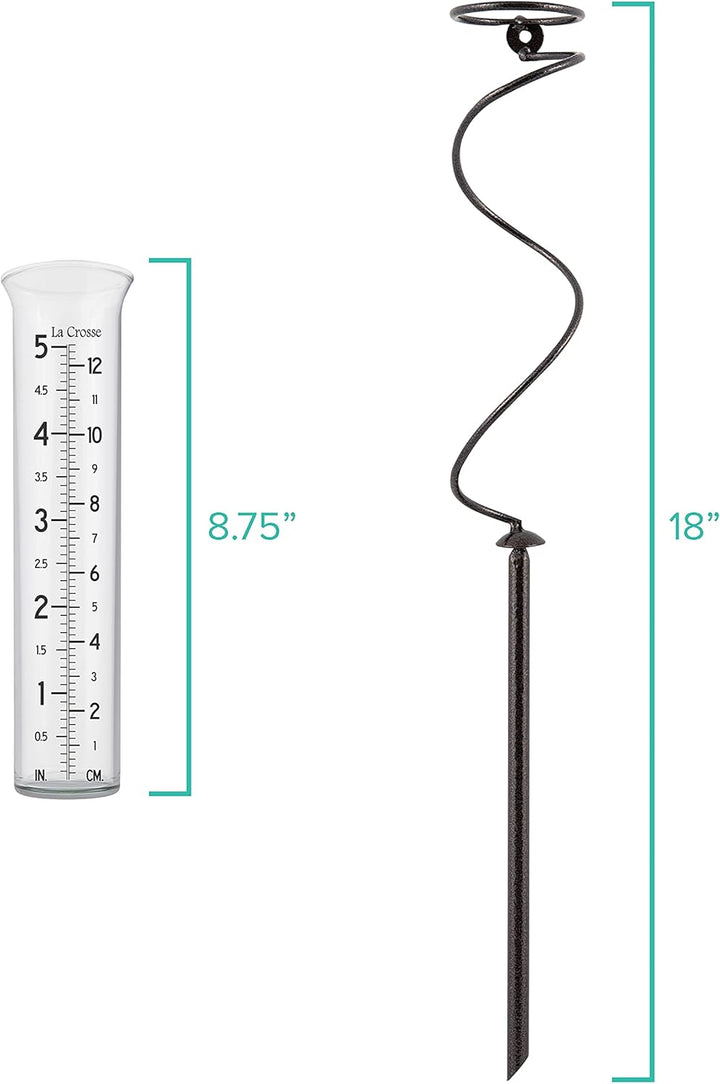 La Crosse 704-08967-INT Regenmesser aus Glas, 12,7 cm, Braun, Braun