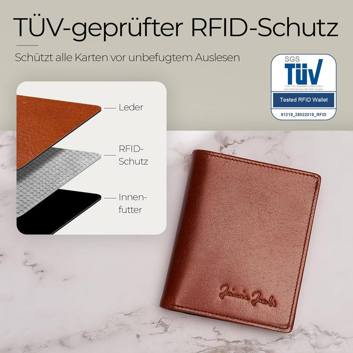 JAIMIE JACOBS SLIMSTAR mit grossem Münzfach dünne Geldbörse Leder Slim Wallet Hochformat Geldbeutel
