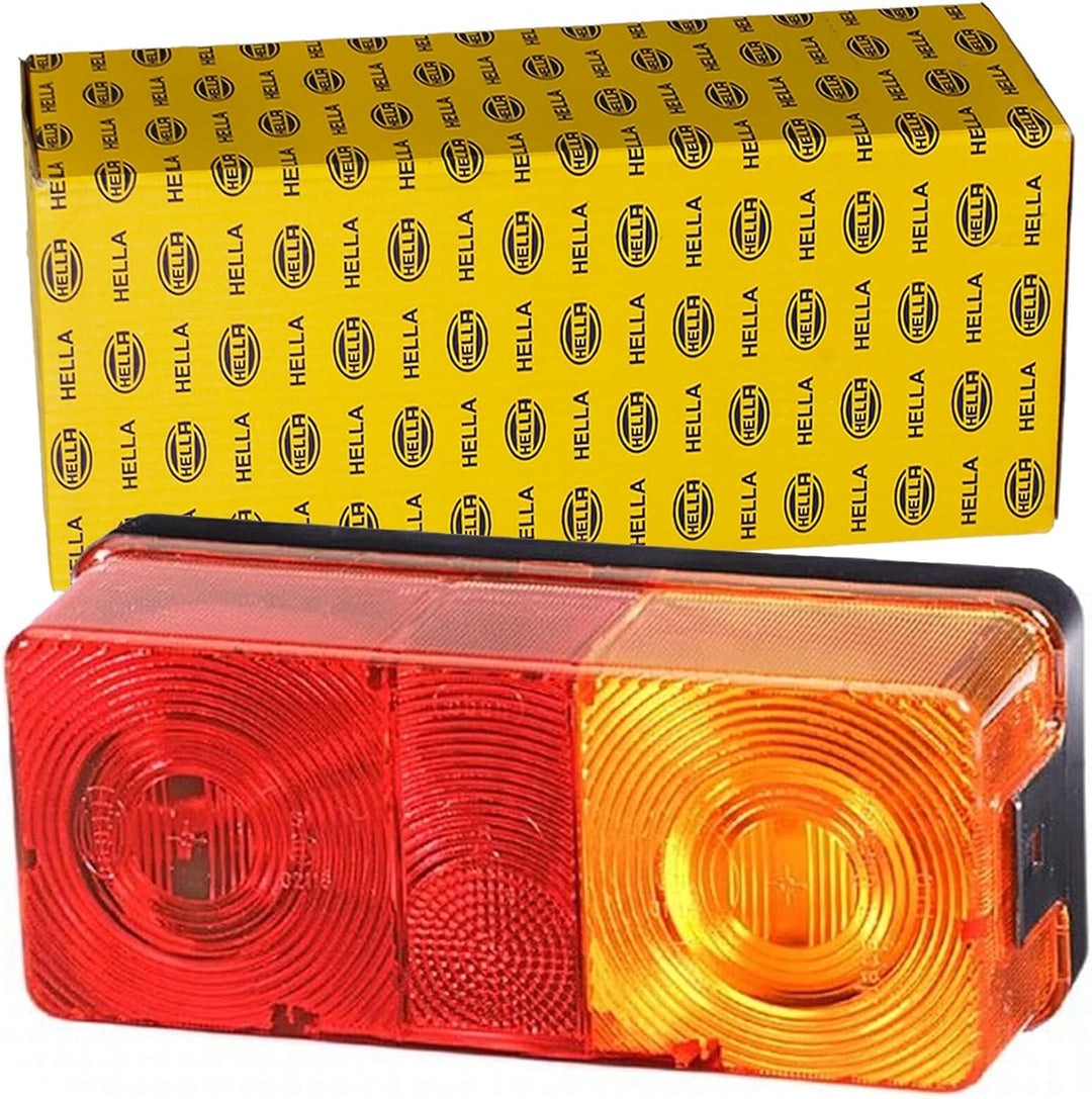 HELLA Rückleuchte - Glühlampe - 12V - Anbau/geschraubt - ECE/nicht SAE - Lichtscheibenfarbe: rot/gel
