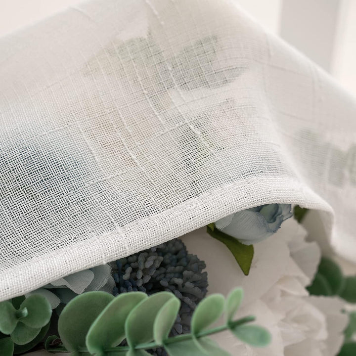 MIULEE 2er Set Voile Vorhang Sheer Leinenvorhang mit Ösen Transparente Leinen Optik Gardine Ösenscha