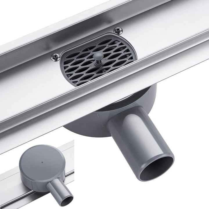 Duschrinne 60 cm Befliesbar 360 Grad Edelstahl komplettset Duschablauf Extra Flach Siphon mit Geruch