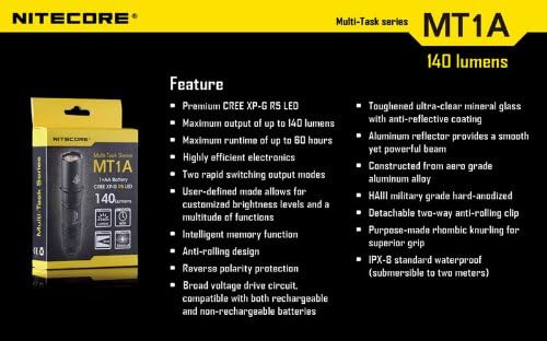 NiteCore Taschenlampe LED - Multitask Serie, NC-MT1A 180 Lumen