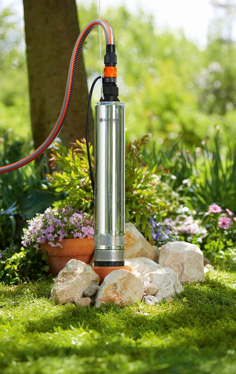 Gardena Premium Tiefbrunnenpumpe 5500/5 inox: Brunnenpumpe mit 5500l/h Fördermenge, aus rostfreiem E