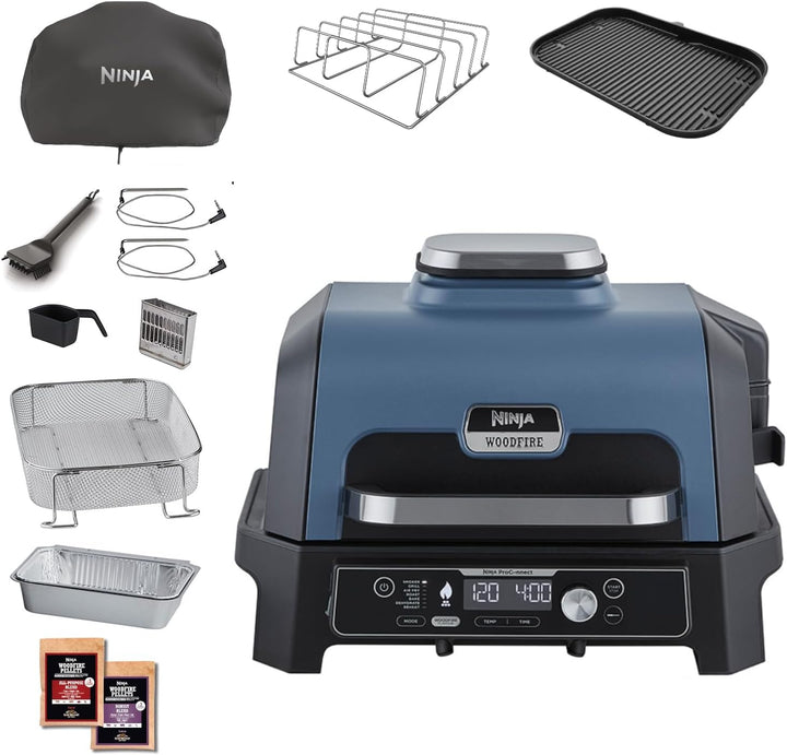 Ninja Woodfire Pro Connect XL Elektrischer BBQ Smoker Grill, App-Steuerung, digitaler Temperaturfühl