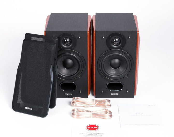 Edifier P17 Passive Regallautsprecher Paar 2-Wege-Lautsprecher mit eingebauter Wandhalterung, Perfek