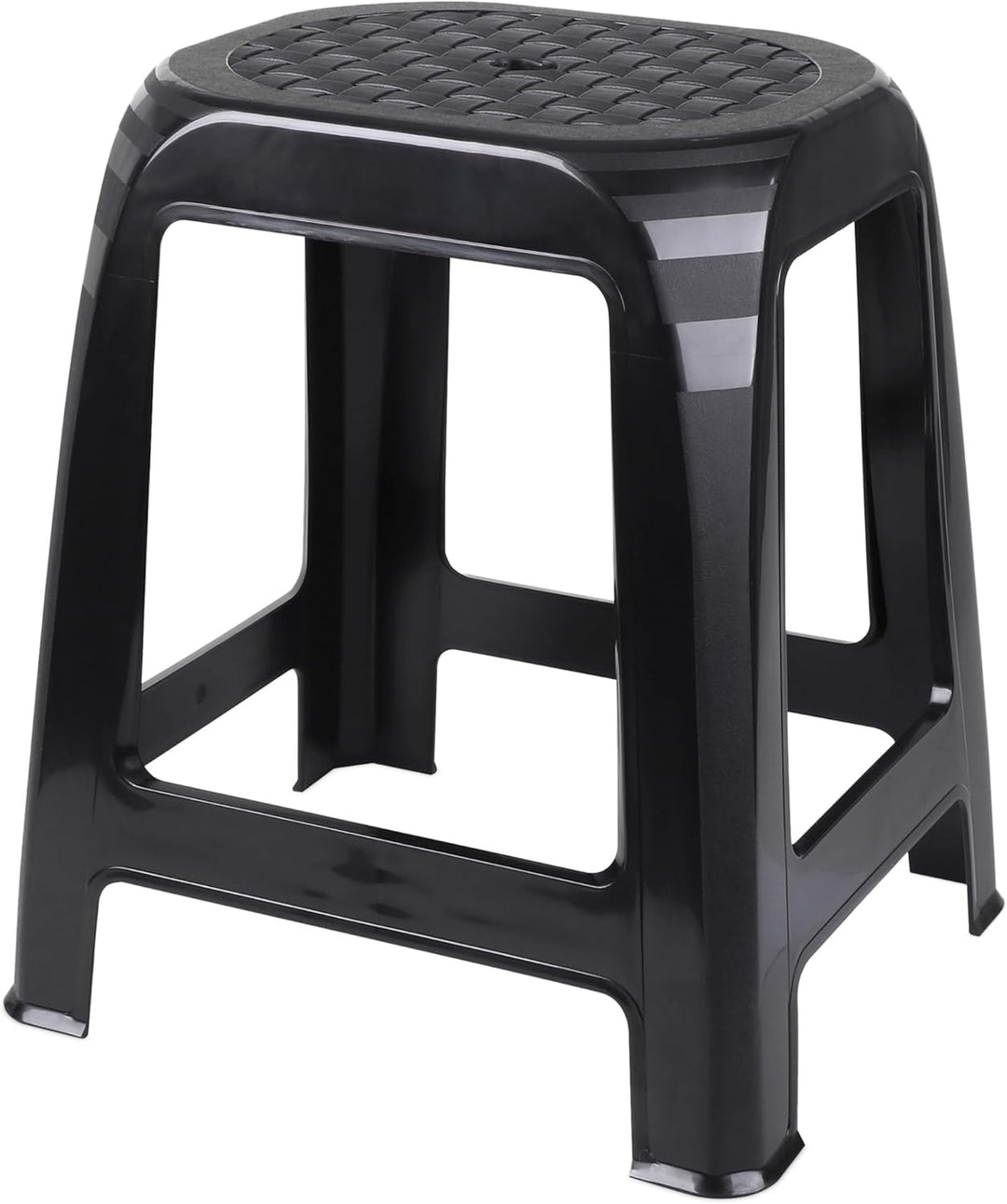 Kunststoff Tritthocker schwarz Belastbarkeit bis 120 kg - 46 x 41 cm - Küchen und Badezimmer Hocker