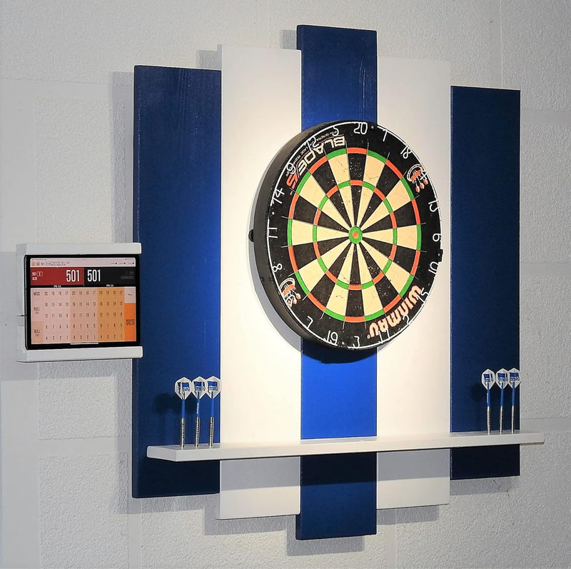 Hertha BSC Berlin Dartpfeil Set (2X) + Wooden Dartboard Surround in Fan-Edition | Premium Dart-Wands