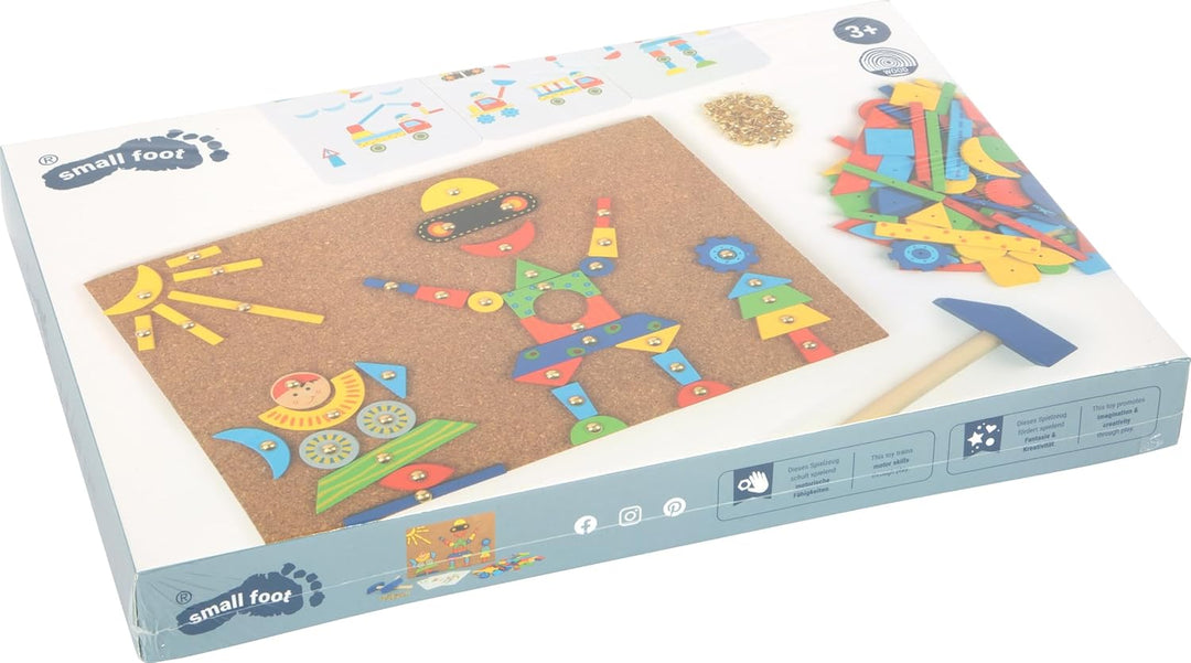 small foot Hämmerchenspiel aus Kork und Holz, inkl. Zubehör, für kreativen Spass ab 6 Jahre, 3944 Hä