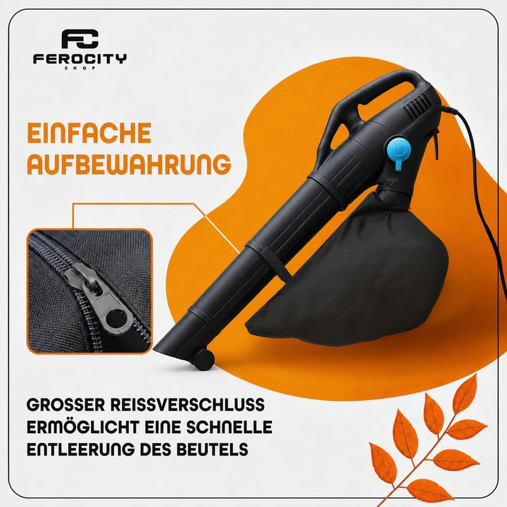 Ferocity Laubsauger Fangsack Universal 40L – Technisches Vlies, Ø 120mm, Ersatz-Auffangsack mit Reis
