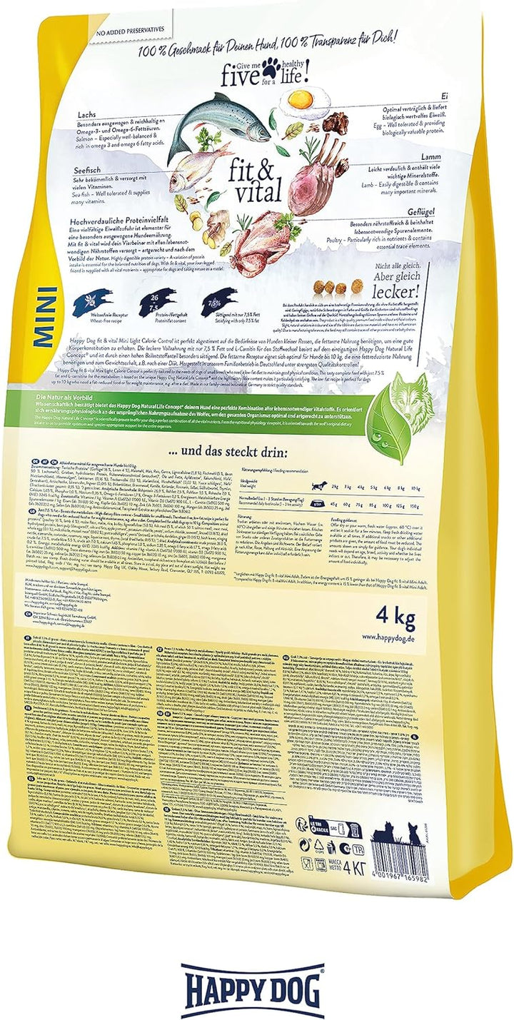 Happy Dog 60101 Hundefutter Mini Light Low Fat, 4 kg, L