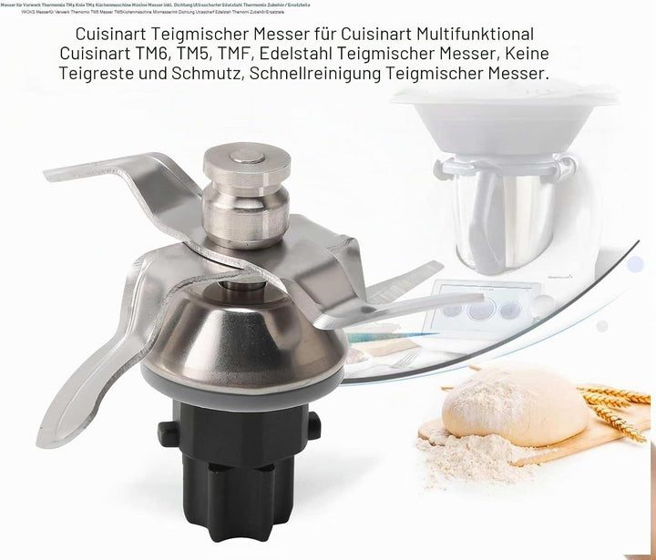 Yolispa TM31 Messer Edelstahl inkl Dichtring Ersatz Kompatibel mit Thermomix TM31 Zubehör Klinge Ble