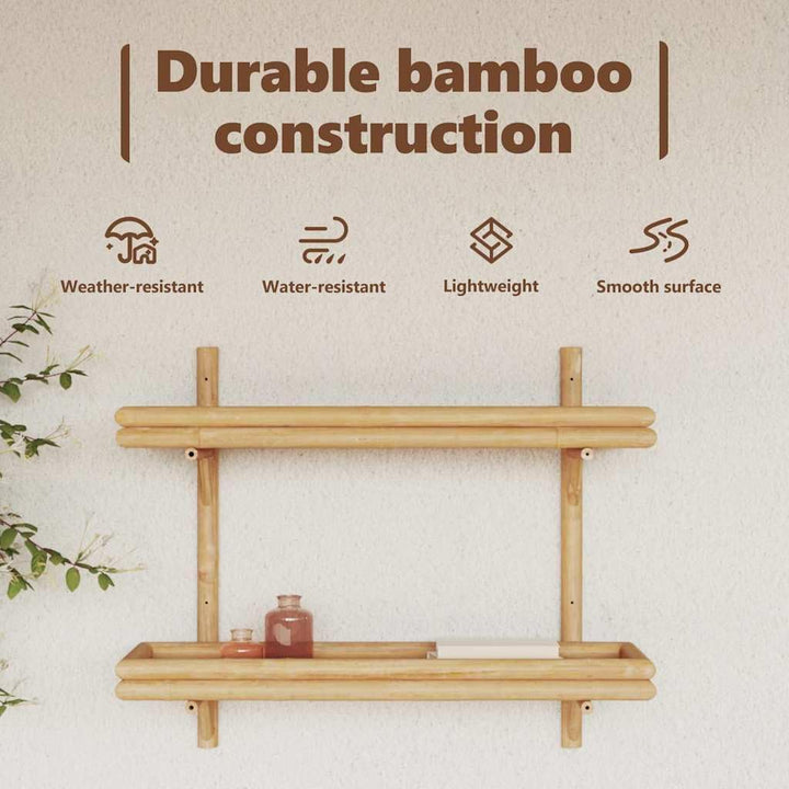 vidaXL Wandregal Wandhalterung Braun 75 x 26 x 60 cm Bambus | Spart Platz auf dem Boden und sorgt fü