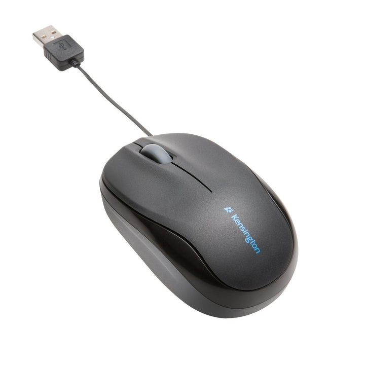Kensington ergonomische mobile Maus mit einziehbarem Kabel, Pro Fit Mobile Computermaus mit Scrollri