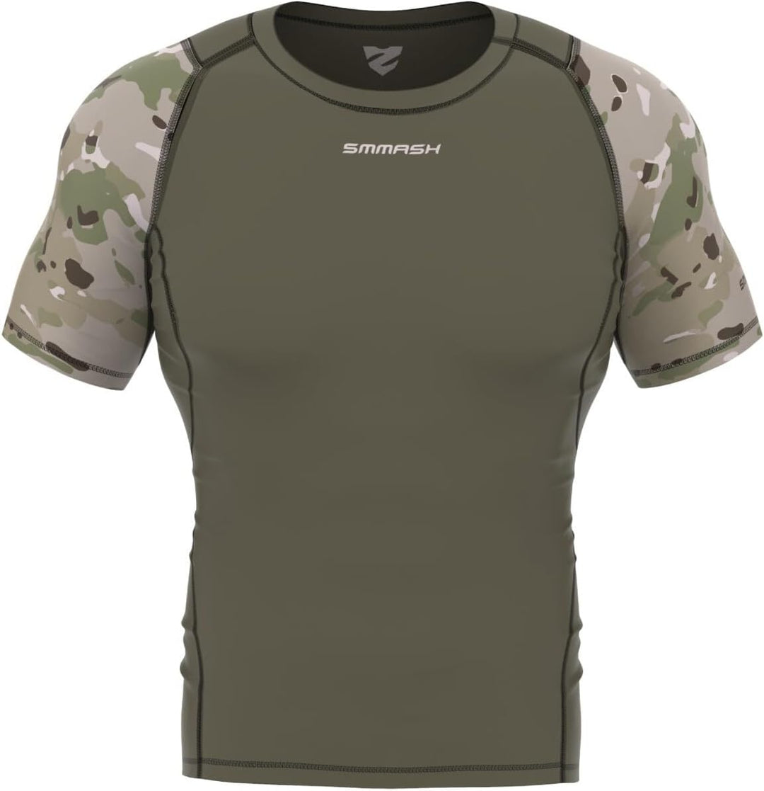 SMMASH Kompressionsshirt Funktionsshirt Herren Kurzarm Sportshirt Laufshirt Kurzarmshirt Second Skin