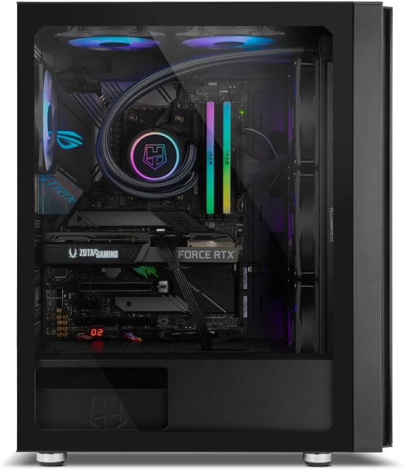 NOX Hummer Horus - NXHUMMERHORUS, Micro-ATX, ATX, Seitenwand und Frontseite aus gehärtetem Glas, 4 A