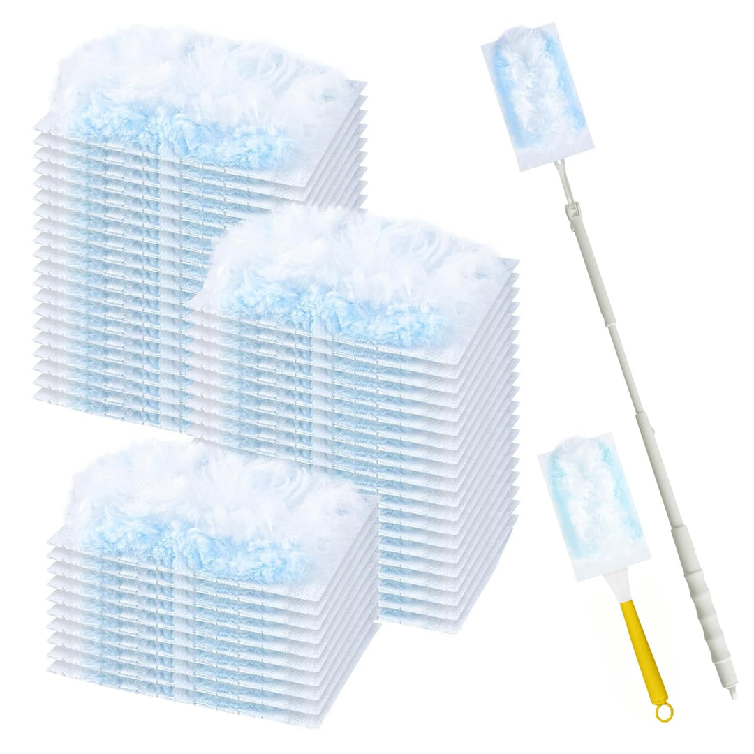 62 Stück Staubmagnete, Kompatibel mit Swiffer Staubmagnet Nachfüllpack, Einweg Magnetischer Feder-St
