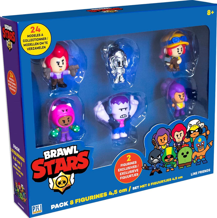 Lansay Brawl Stars – Packung mit 8 Figuren, 4,5 cm, Brawlers Team C, Videospielcharaktere, ab 8 Jahr