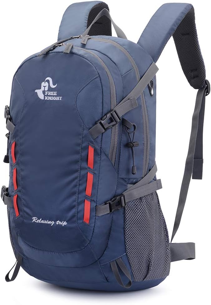 40L Leichter Tagesrucksack Radfahren Wandern Wasserdichter Reiserucksack (Marineblau), Marineblau