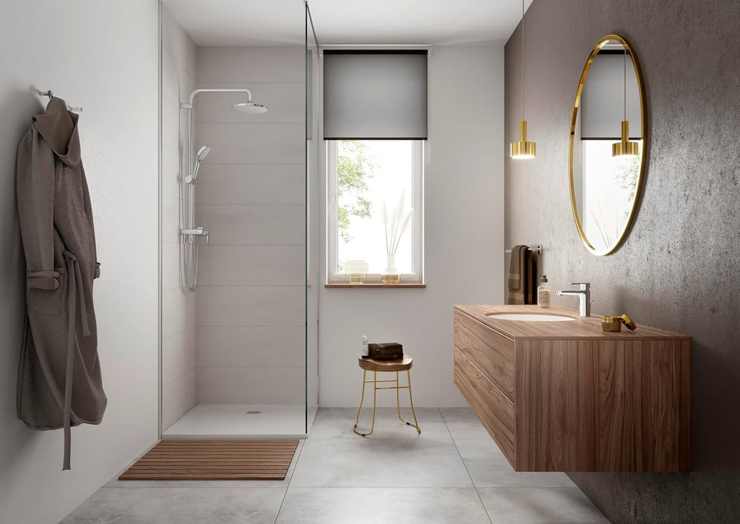 hansgrohe Waschtischarmatur Vernis Blend, Wasserhahn Bad mit Auslauf Höhe 100 mm, mit Zugstange, Bad