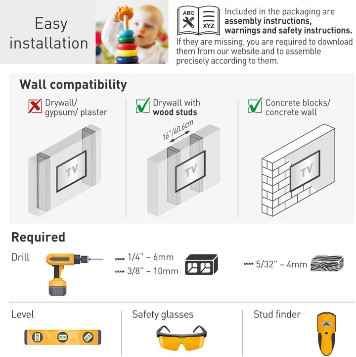 Barkan 104cm Lange TV Wandhalterung, 13-90 Zoll Doppelarm, Schwenkbar/Vollbewegung luxuriösen TV Hal