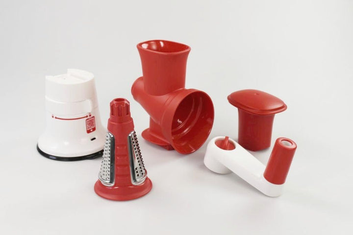 TUPPERWARE Chef Profi-Chef Mahlwerk rot-weiss 1x feine Reibe Faschier Meister
