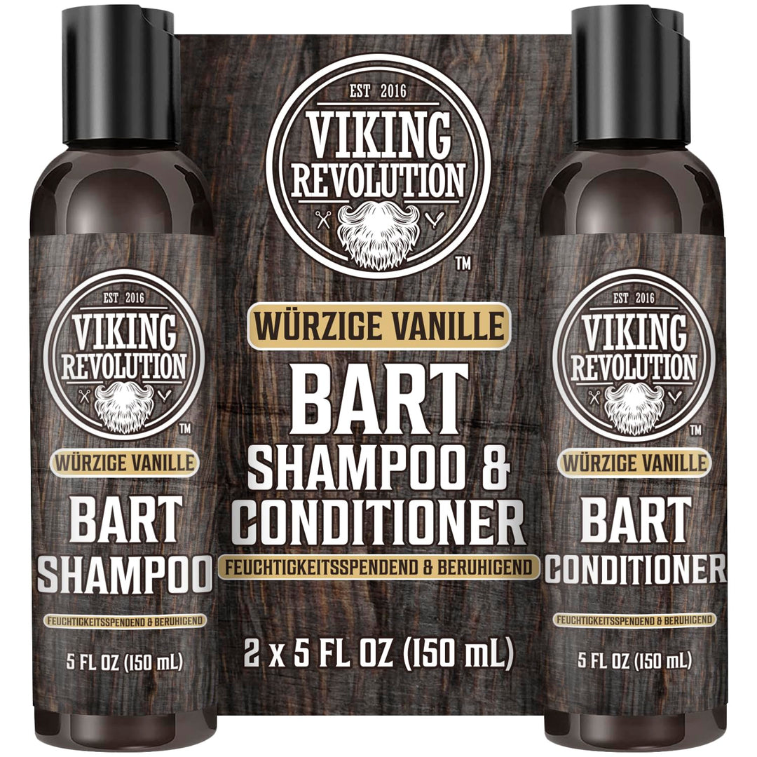 Viking Revolution - Bartshampoo & Conditioner Set - Erweicht, Glättet & Stärkt den Bartwuchs - Barts