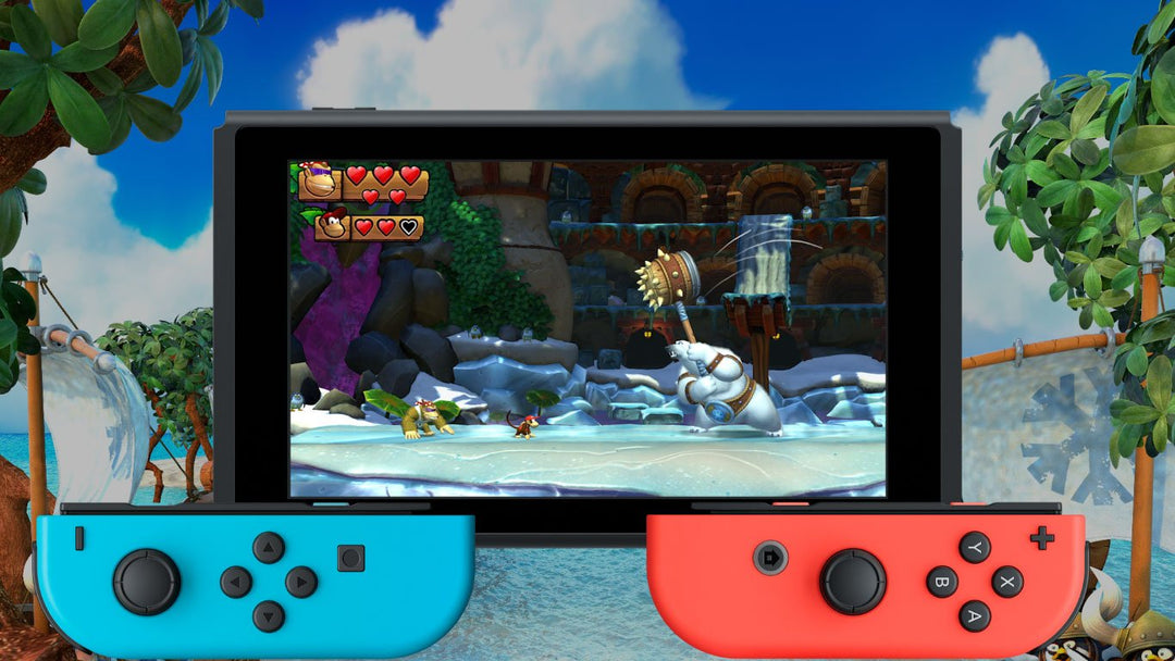 Nintendo Switch 32Gb Neon-Rot/Neon-Blau + New Super Mario Bros. U Deluxe + Donkey Kong Country: Trop