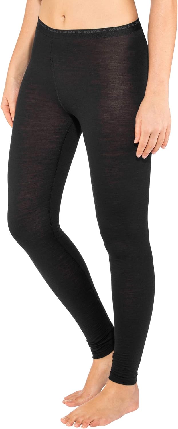 Aclima Damen Lightwool Longs Hose, Jet Black, M