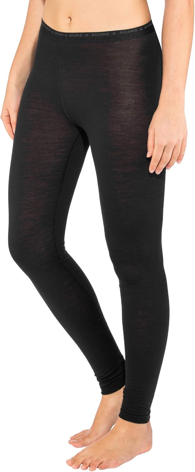 Aclima Lightwool Long Pants Woman Black - Funktionsunterhose lang S Pechschwarz, S Pechschwarz