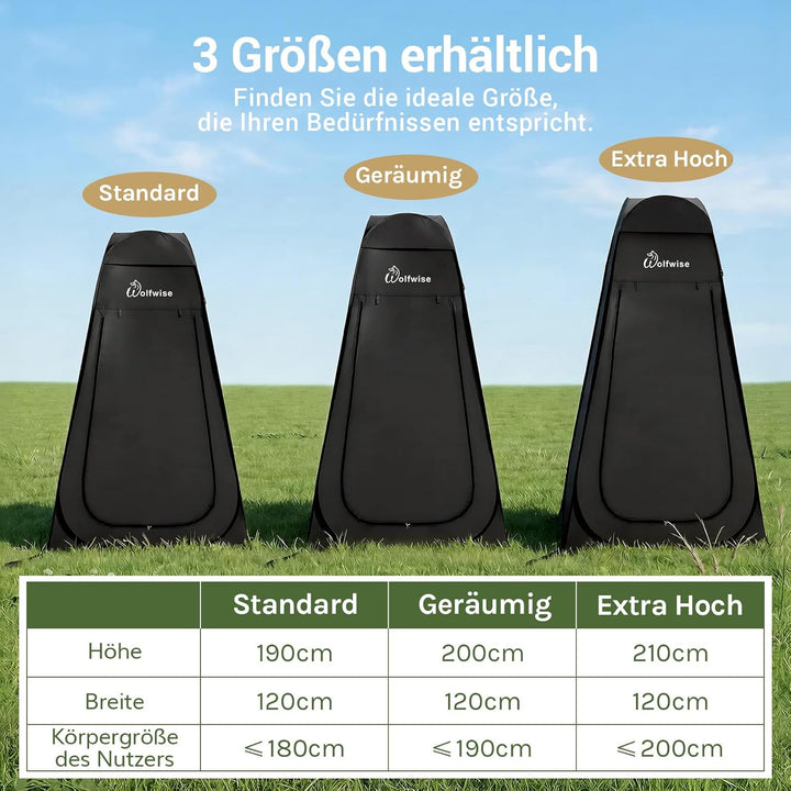 Wolfwise Pop up Toilettenzelt Umkleidezelt, Camping Duschzelt Outdoor Mobile Toilette Umkleidekabine