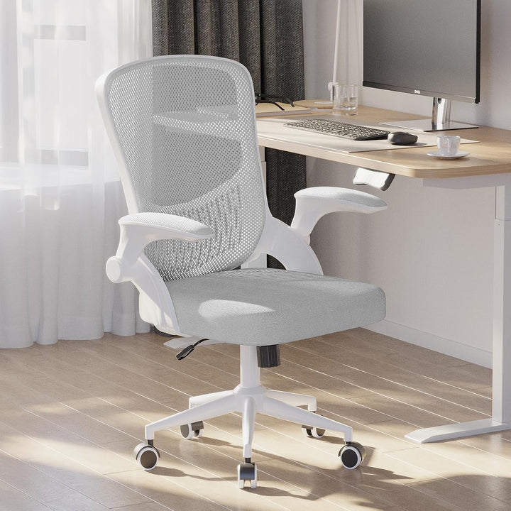 naspaluro Ergonomischer Bürostuhl, Schreibtischstuhl mit 90° Klappbaren Armlehnen, Einzigartige Lend